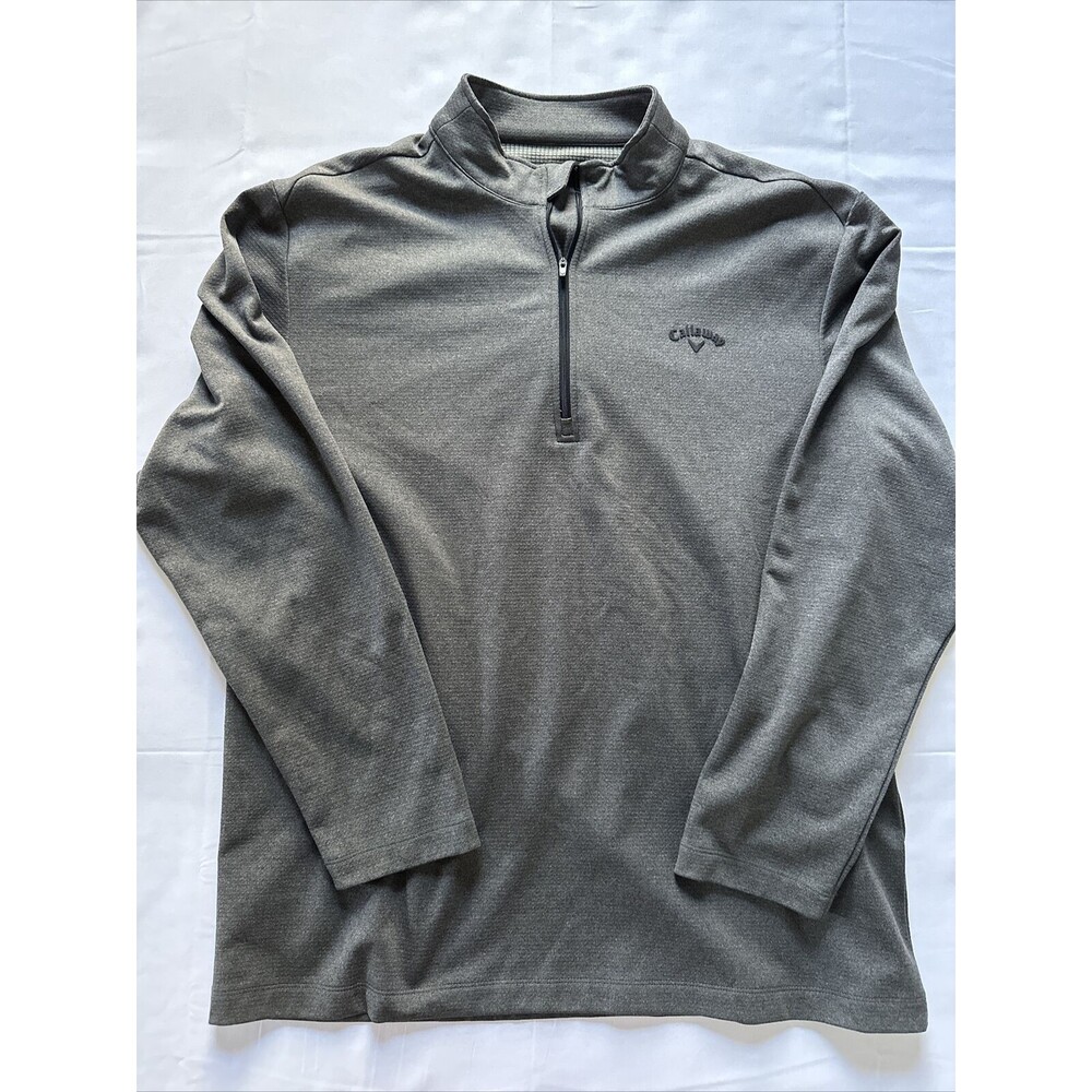 Callaway Shirt Mens XXL Gray 1/4 Zip Long Sleeve Pullover Golf Activewear Casual